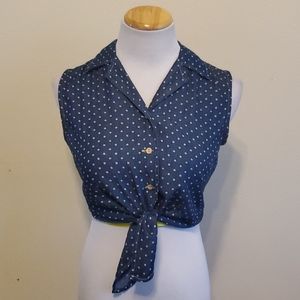 Denim tie shirt